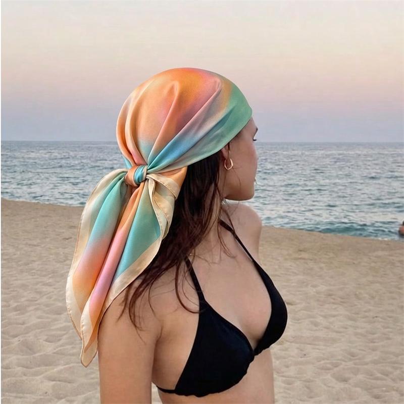 Fashion Print Silk Hairbands Scarf Women 2025 Spring New Elagant Floral Bandana Neck Kerchief Head Bands Foulard Female Scarfs