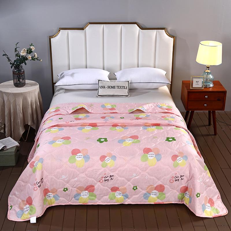 Summer Cool Gift Quilt Set: Washable Cotton Comforter & Thin Quilt