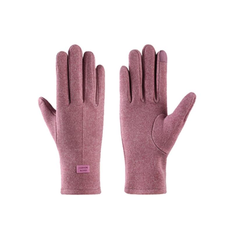 Gants d'hiver épais en peluche pour femmes, mode chaude en daim, gants d'extérieur pour dames, gants de conduite à écran tactile, mitaines de cyclisme de sport