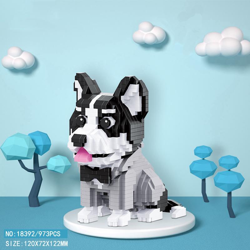 

Lovely Pet Puppy Animal Nanobrick Cartoon Dog Micro Diamond Block Schnauzer Bulldog Siberian Husky Labrador Corgi Brick Toys