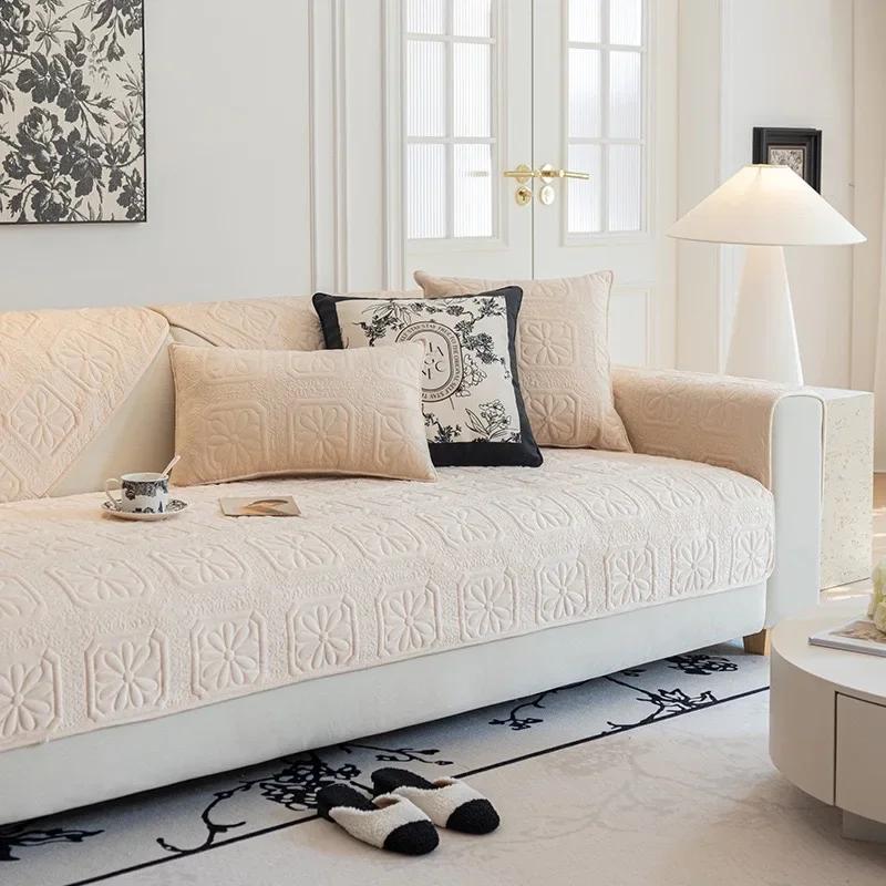 

Современный бархатный чехол для дивана, съемные чехлы для дивана для гостиной, подкладка для дивана для детей, домашних животных, нескользящие чехлы для дивана, защита мебели 70x70