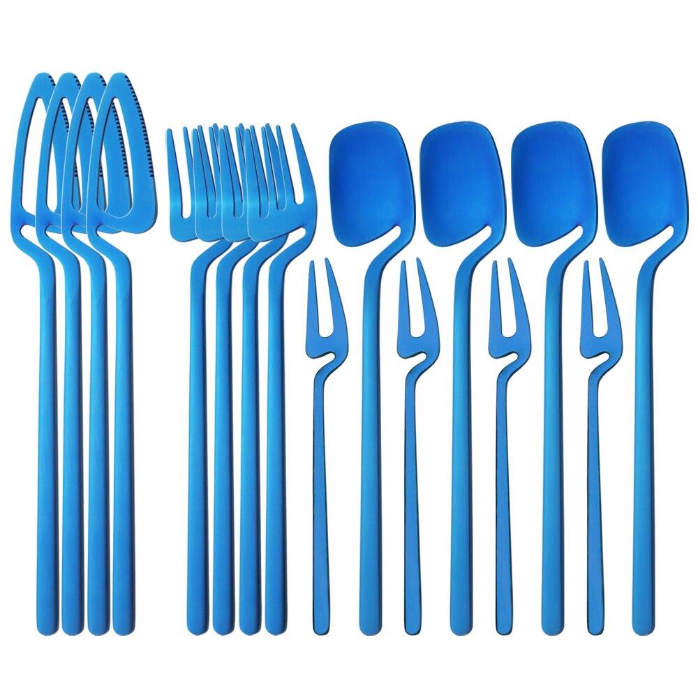 16Pcs/Set Black Matte Dinnerware 304 Stainless Steel Cutlery Set Knives Fruit Fork Spoons Dinner Set Kitchen Flatware Tableware