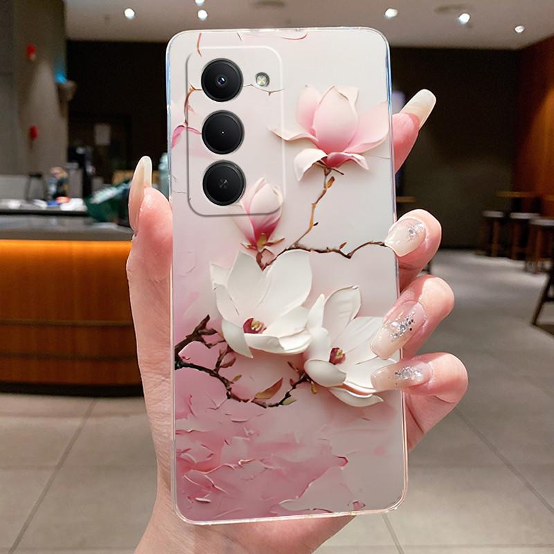 New Design For Redmi 15 5G Case Clear Luxury Fashion Butterfly Flower Pattern Soft TPU Silicone Phone Cover For Redmi15 5G Case