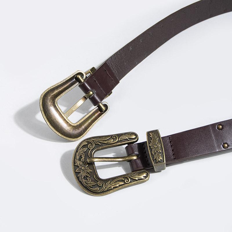 Bohemian-style Women's Belt with Double Buckle Claws In The West, Heavy Industry, Retro Bohemian-style Women's Belt