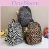 Leopard Print Casual Backpack Nylon Breathable With 15in Laptop Compartment Air Cushion Straps For Street Fashion School College