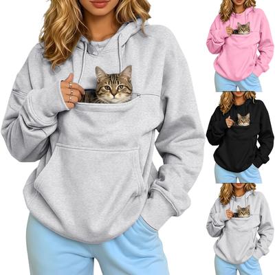 Damen lässiger lockerer Farb-Sweatshirt