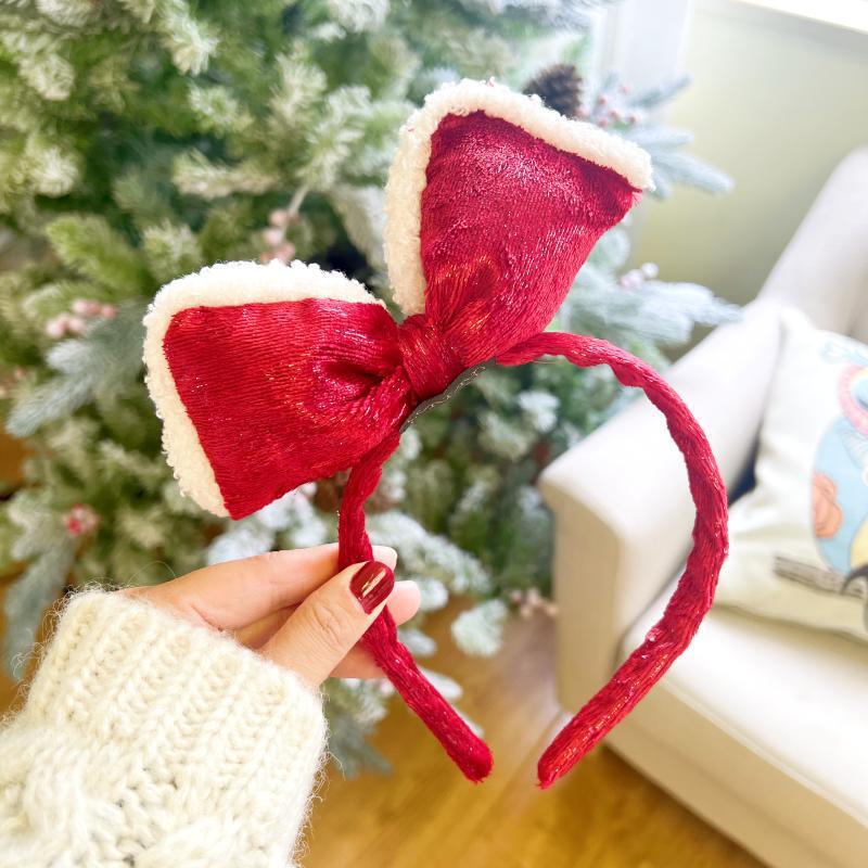 Christmas Hairband Hair Accessories New Deer Horn Bow Headwear Christmas Festival Sweet and Cute Headband Accessories