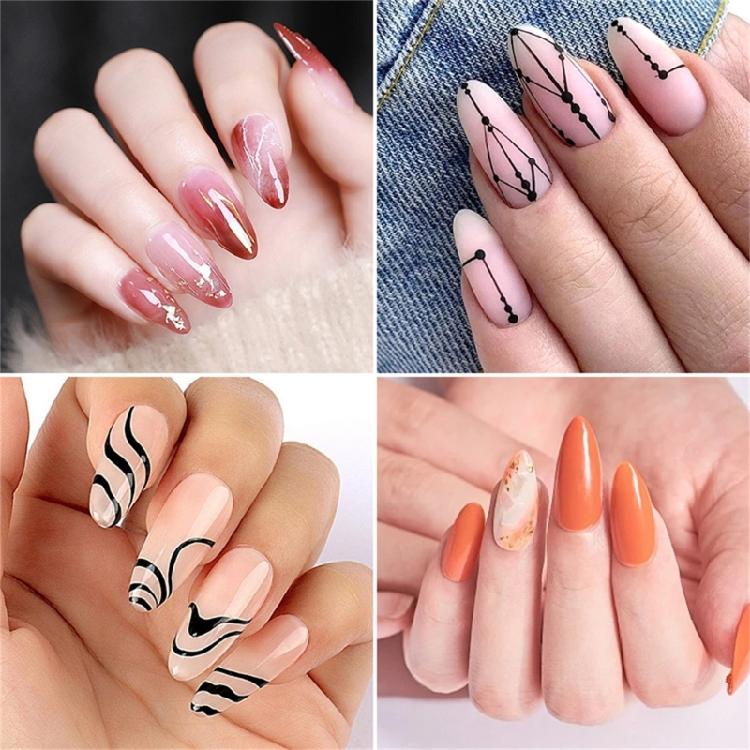 Extras Long C Curves False Nail Tips,Acrylic Fake Nail Tips French Nail Tip Half Cover Square/Full Cover Almond Nail Tip