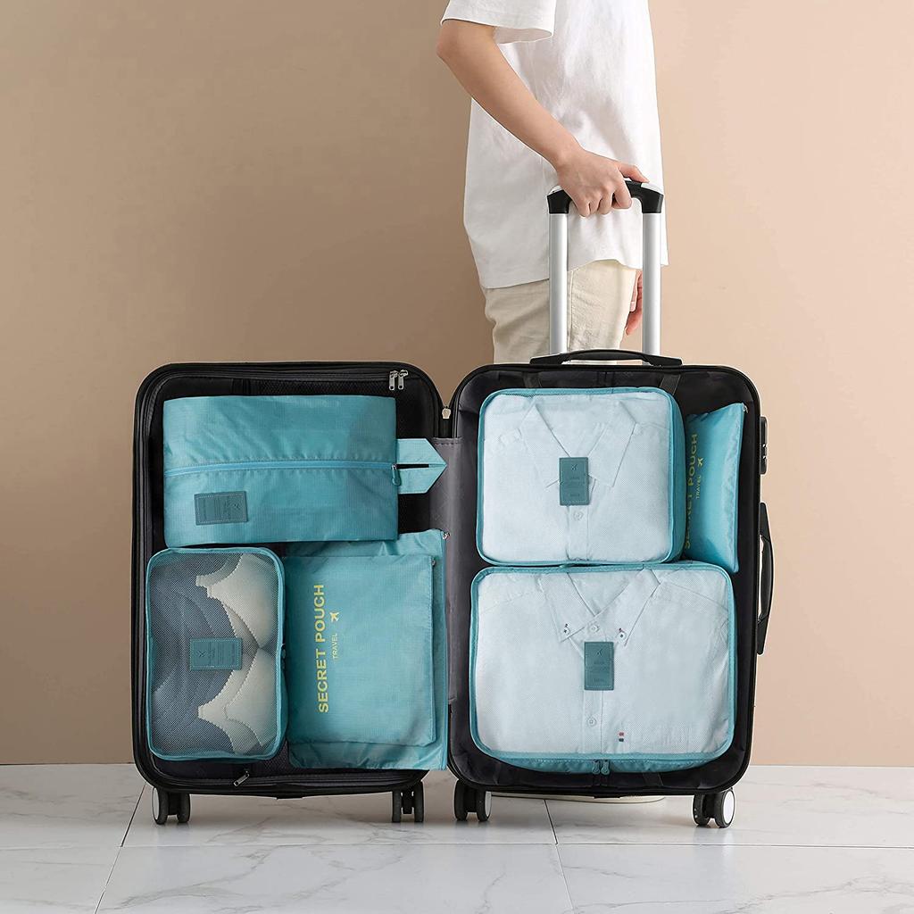 6pcs Packing Luggage Bags High quality Travel Travel Luggage Packing s Set with Toiletry Bag Grey