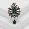 Retro Palace Style Zircon Crystal Brooch Zinc Alloy Corsage Pins New Pendant Brooch  Gift