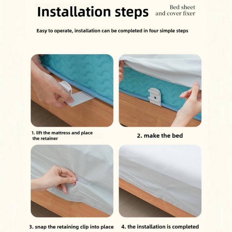 4pcs Multi-Functional Non-slip  Sheet Holder Adjustable Plastic Bed Cover Fixing Clip Household Anti-Shift Fasteners Home