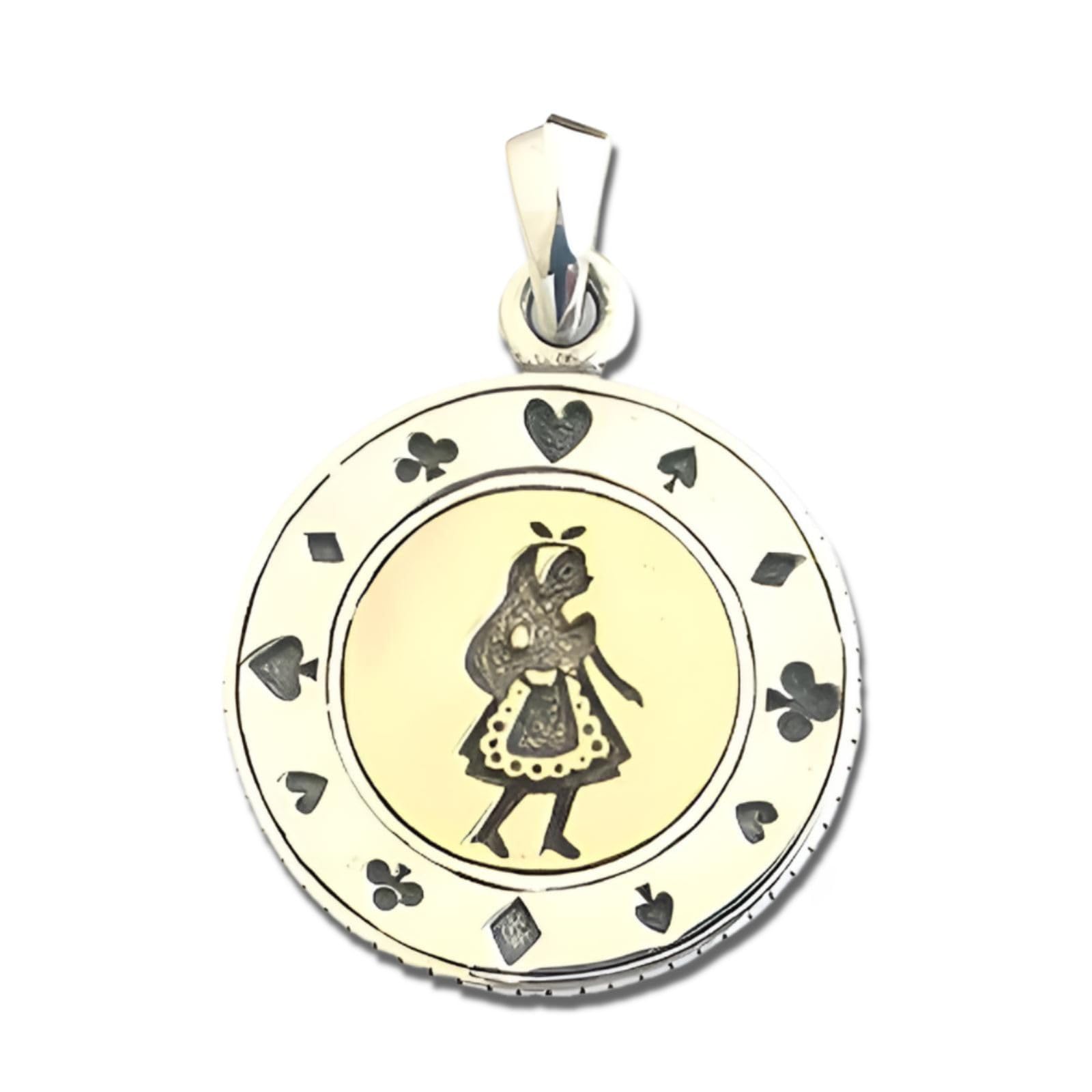 

good vibrations Alice Rabbit Playing Card Coin Pendant