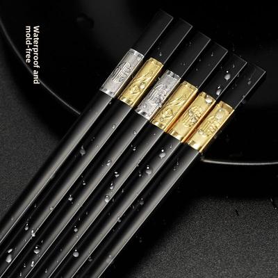 Bacchette in Lega Jinfu, Stoviglie Domestiche Resistenti alle Alte Temperature, Bacchette in Lega Yinfu, Bacchette Antiscivolo e Senza Muffa