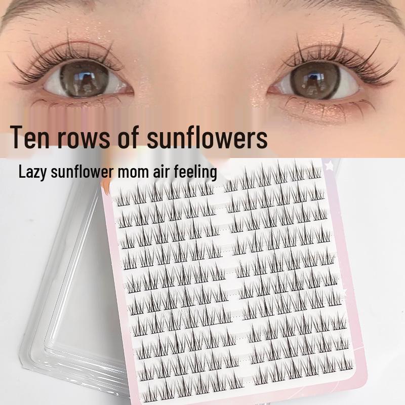 10-Row Natural Trilogy Sunflower False Eyelashes with Thin Stem