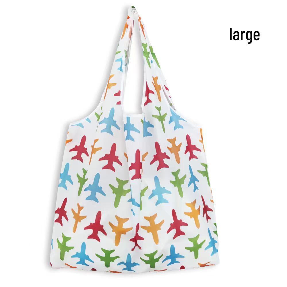 Eco-Friendly Large Capacity Foldable Tote Bag - Creative, Portable, Printed, and In Stock