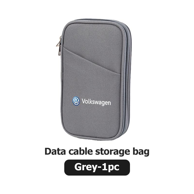 For Volkswagen VW Car Portable Storage Bag Carry Lighter Data Cable Key Bank Card Polo Jetta Sagitar Magotan Passat B5 B6 B7 CC JJ2