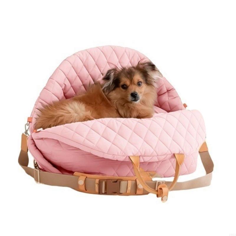 Pet Carriers Convertible Car Seats Folded Dog Bed With Secure Safety Rings Nonslip Bottom Storage Pouches For Travel