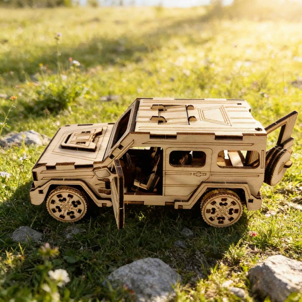 Wooden Off Road Vehicle Puzzle DO-IT-YOURSELF Wooden 3D Off Road Vehicle Assembly Learning Birthday Present Christmas Present