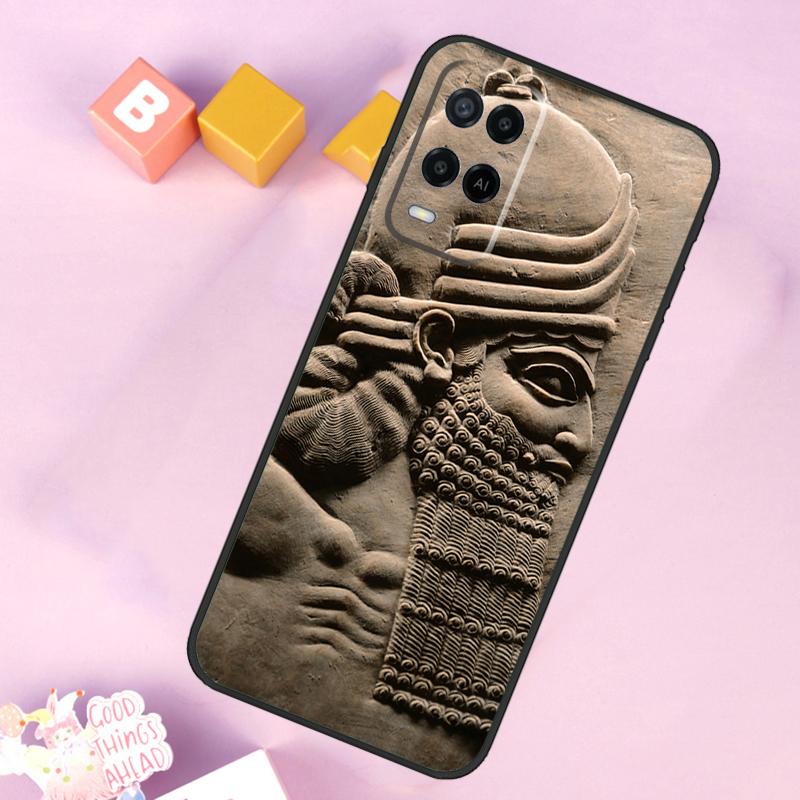 Assyrian Lamassu Winged Bull Case For Oppo A60 A80 A40 A15 A16 A17 A57 A94 A74 A54 A76 A96 A18 A38 A58 A78 A98 A5 A6 Pro