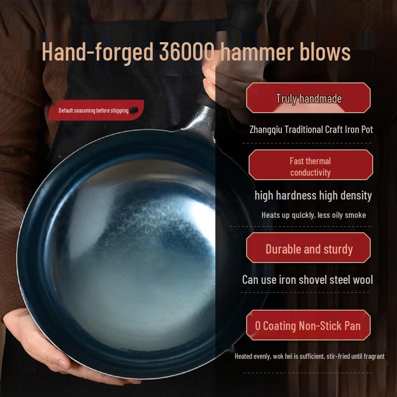Zhangqiu Handgefertigter Schmiedeeisen-Wok zum Pfannenrühren