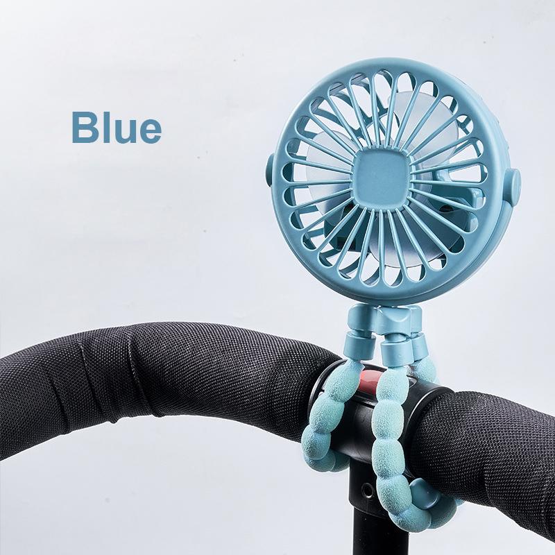 

Mini Clip Fan Portable Stroller Fan Smart Octopus Fan Handheld Fan 360° Rotate Bike Car Tripod Fan Rechargeable Clip Fan синій