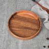Japanese Style Walnut Wood Round Serving Plate Set