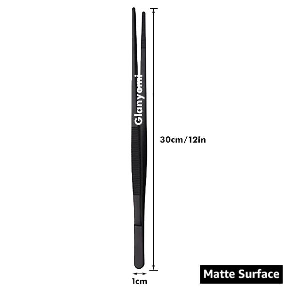 8/10/12-Inch Kitchen Tongs, Stainless Steel Culinary Plating Tweezers BBQ Tongs - Food Styling Baking Decor