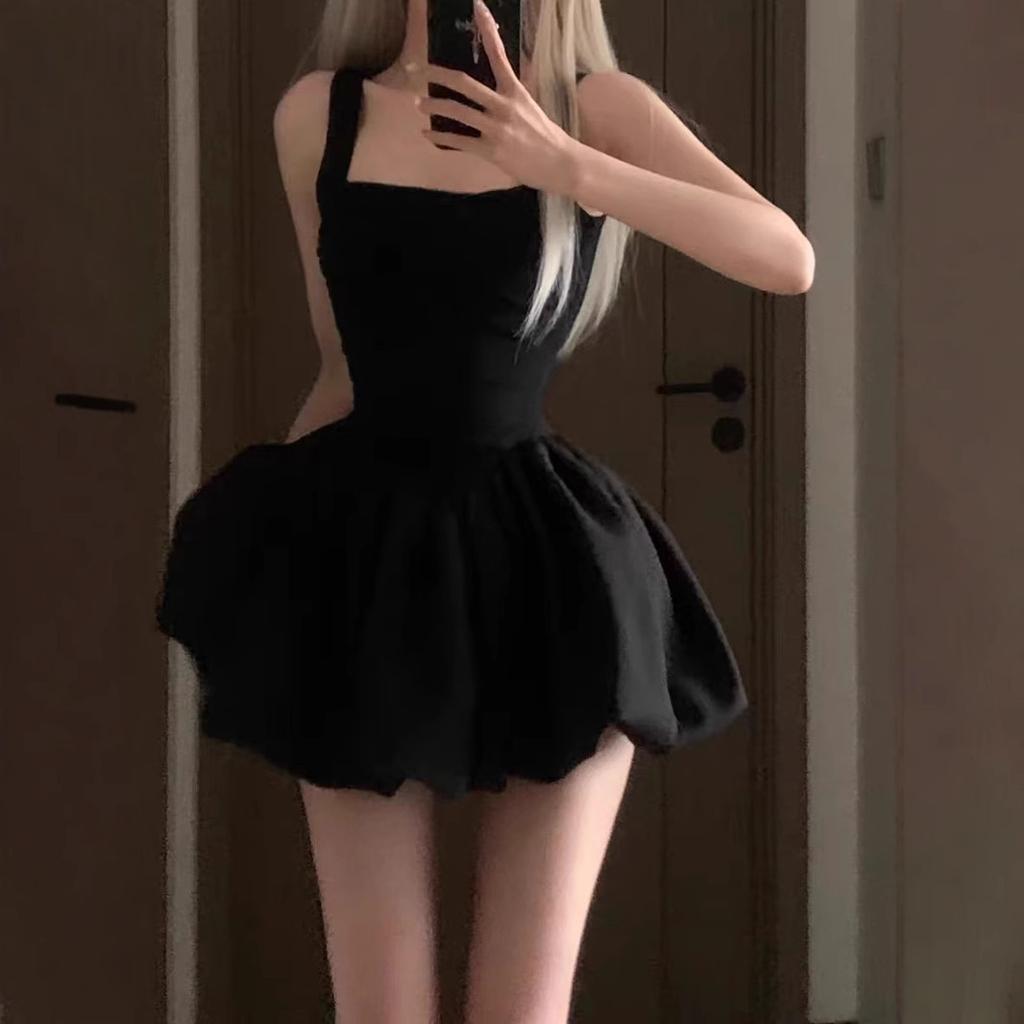 Ballet Waist Fluffy Suspender Dress Women's Summer Bud Skirt Birthday Dress Temperament Skirt