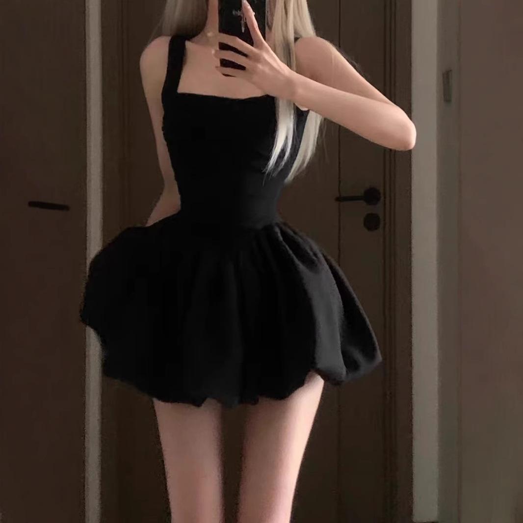 

Ballet waist fluffy suspender dress women s summer bud skirt birthday dress temperament skirt XL білий