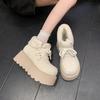 Winter Women Fur Snow Boots 2026 Chunky Platform Retro Warm Plush Cotton Shoes Fashion Non Slip Outdoor Ankle Boots Botas Mujer