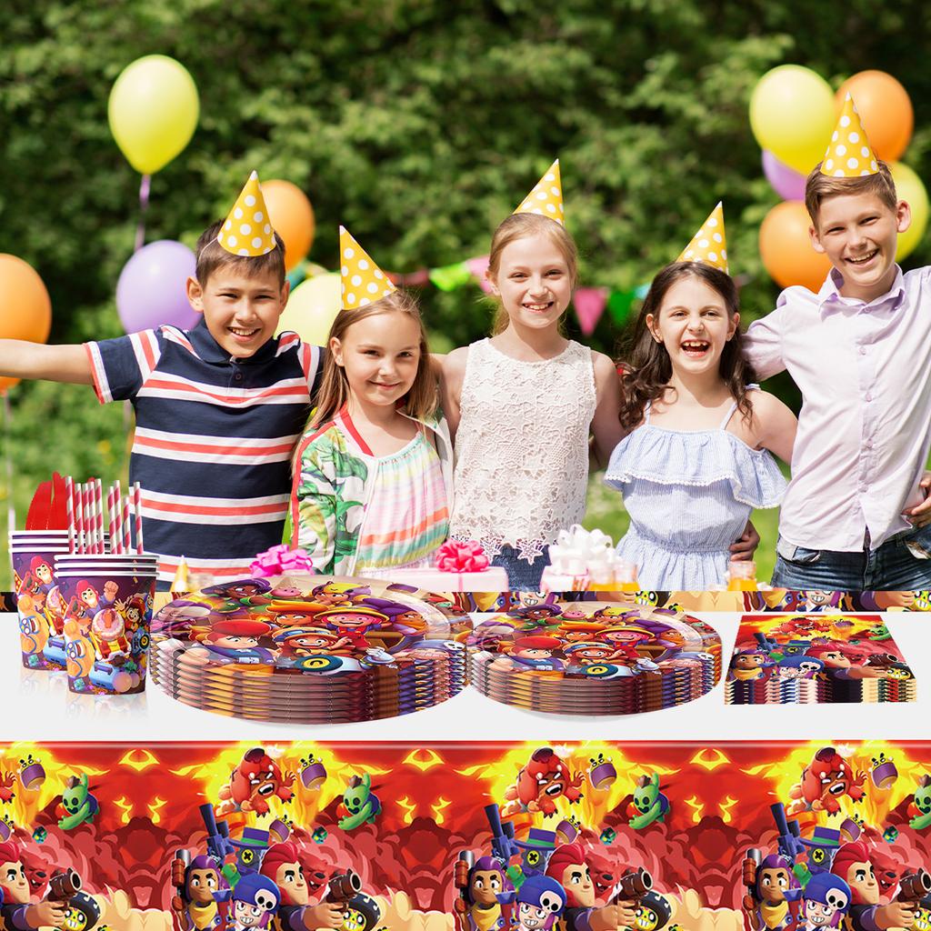 Game thme Birthday Party Decorations Disposable Tableware Tablecloth Plate Cup Napkin Baby Shower Boys Party Favors Supplies