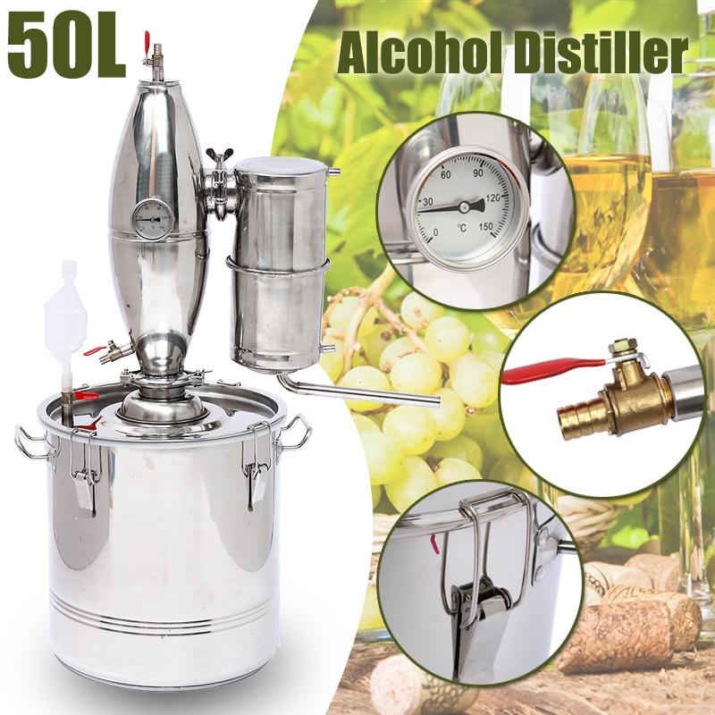 50L 304 Stainless Steel Alcohol Distiller Brew Kit Distillation Purifying Alcohol Brewing Making Alcohol Making Tools