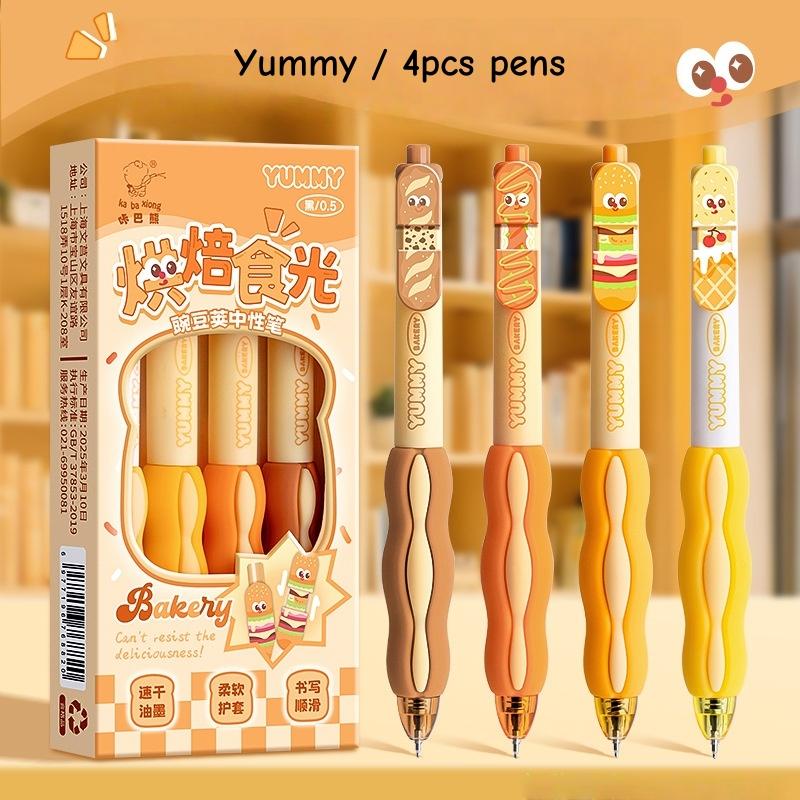 

Набор из 4 гелевых ручек в виде горохового стручка, мультяшные животные, мягкий захват, гороховый стручок, 0,5 мм шариковая, черные чернила для ежедневного письма