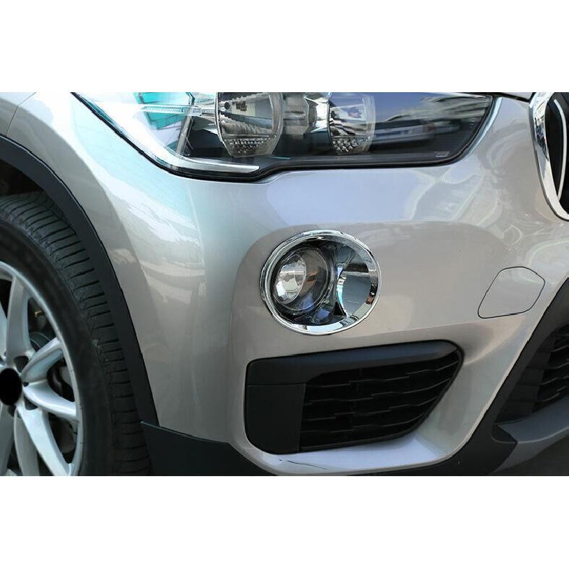 For BMW X1 F48 2016-2019 Chrome Exterior Front Fog Light Lamp Frame Trim 2PCS