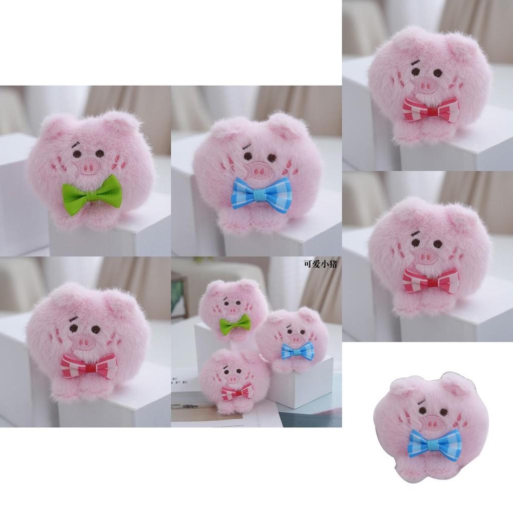 Adorable Cute Bow Tie Pig Plush Toy Doll Keychain With Soft Pp Cotton Filling