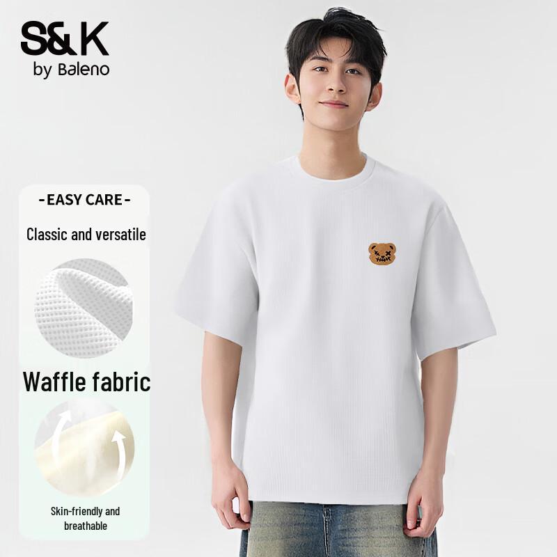 Baleno Men's S&K Series JPB Felt Bear X Graphic Waffle Knit T-Shirt