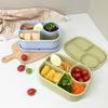 4 Fächer Mikrowellengeeignete Silikon-Lunchbox 750ml Lebensmittelaufbewahrungsbehälter Unterteilte Lunchbox Picknick