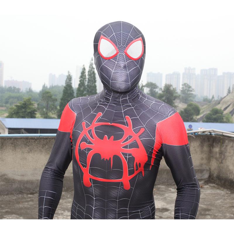 Costum Lycra Spandex Spider Into The Spider-verse pentru Copii și Adulți cu Detalii Rafinate