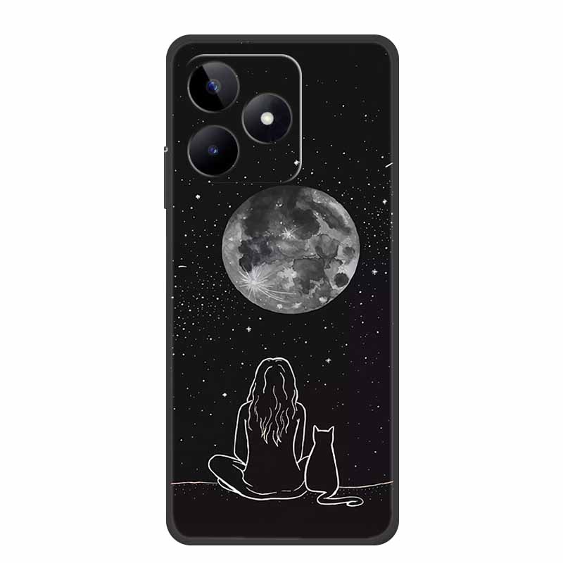 6.74" For Realme Note 50 Case Black Silicone Soft TPU Phone Cases Back Cover For Realme Note 50 Case Note50 Protective Coque Bag
