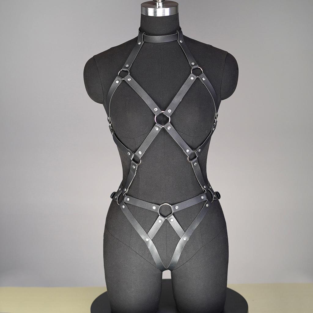 Full Body PU Leather Harness fashion body harness lingerie women Adjustable Waist Belt for Party Cosplay