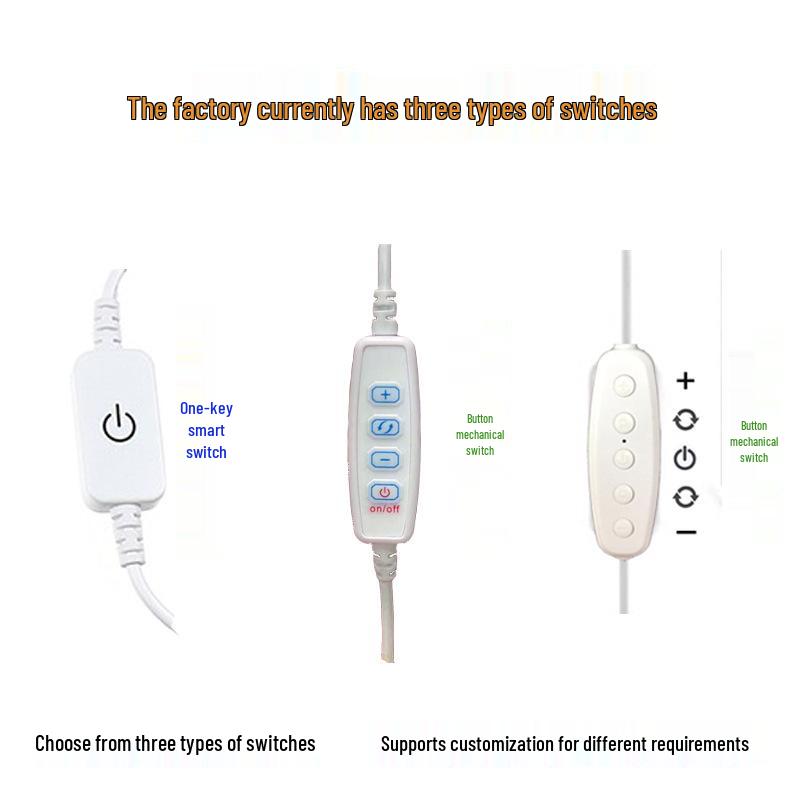 Touch-Control Stepless Dimming LED Vanity Lights with 10 Bulbs for Makeup, Cable Management, and Color Adjustment