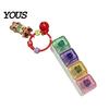 Portable Sensory Toy for Anxiety Christmas Mechanical Keyboard Fidget Keychain, Push Button Stress Relief Tree Hanging Ornament with Reindeer