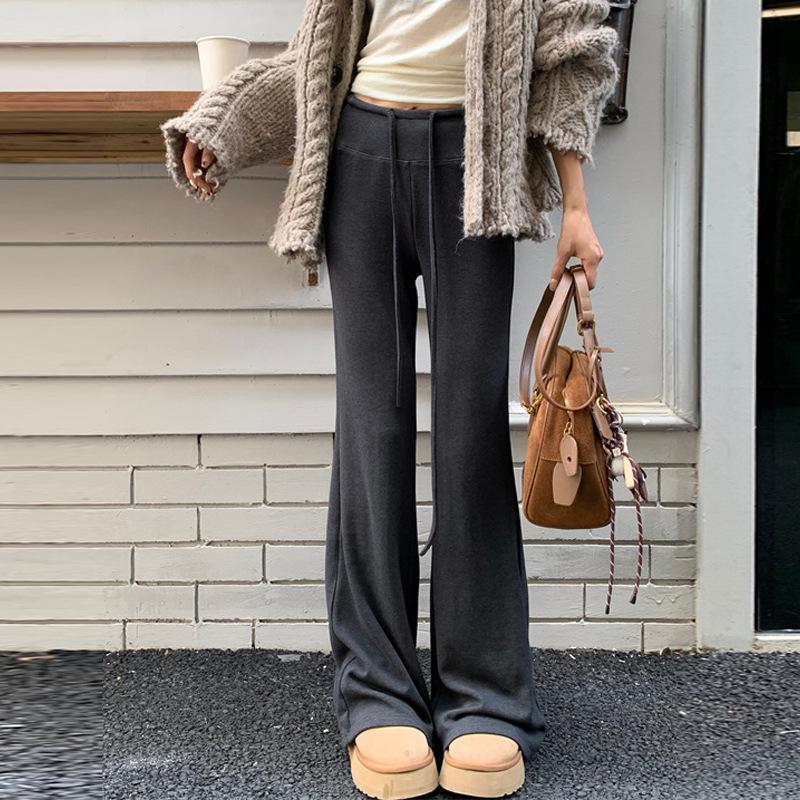 2026 Spring/Summer Flare Knit Maternity Pants with Belly Support M