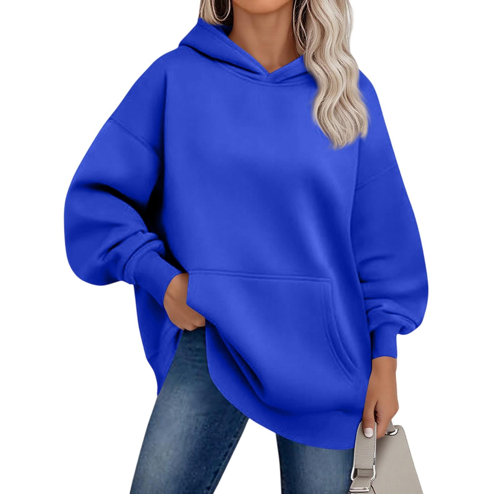 

Женские худи оверсайз из флиса, толстовки с длинным рукавом, пуловеры с карманом XXL