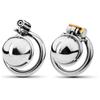 2023New Small Metal Chastity Cage Device with 2 Different Lock Styles Steel Hemispherical Penis Cock Ring Belt Adult Sex Toy Men