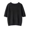 Women's Seamless Short-Sleeve Slim-Fit Round-Neck Knit Pullover