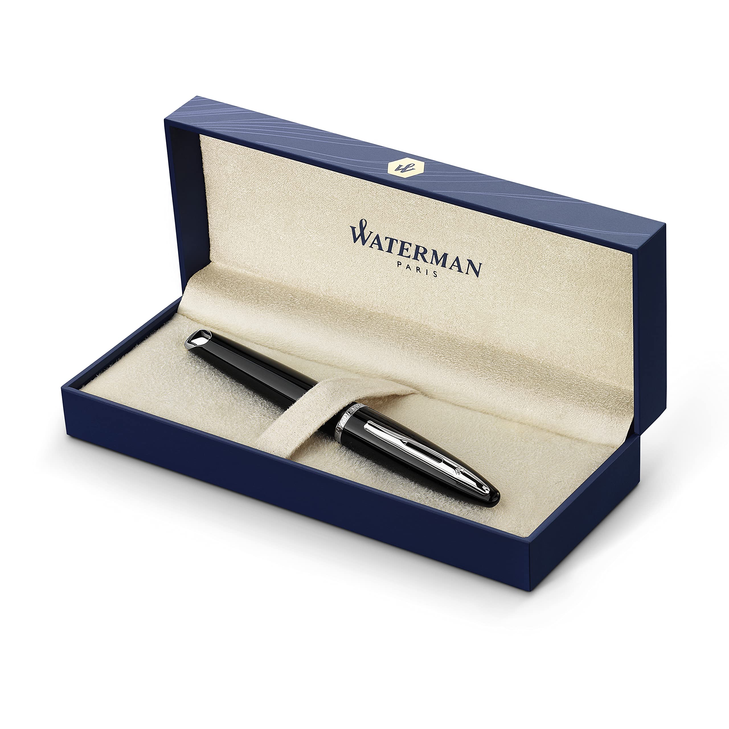

Waterman Karen Black Sea ST Fountain Medium 18K Gold Gift Officially S0293960 Pen, Nib, Nib, Boxed, Imported,