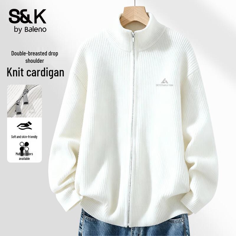 

Baleno Men s S&K Series Thick Knit Stand Collar Cardigan 3XL
