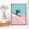 Abstract Landscape Winter Snow Mountain Forest Skiing Wall Art Poster Canvas Painting Prints Wall Pictures for Living Room Decor
