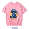 Women's Disney Summer Casual T-shirt with Stitch Design - Loose Fit Short-sleeved Student Top